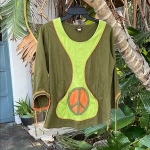 Rising international peace, sign, patchwork top